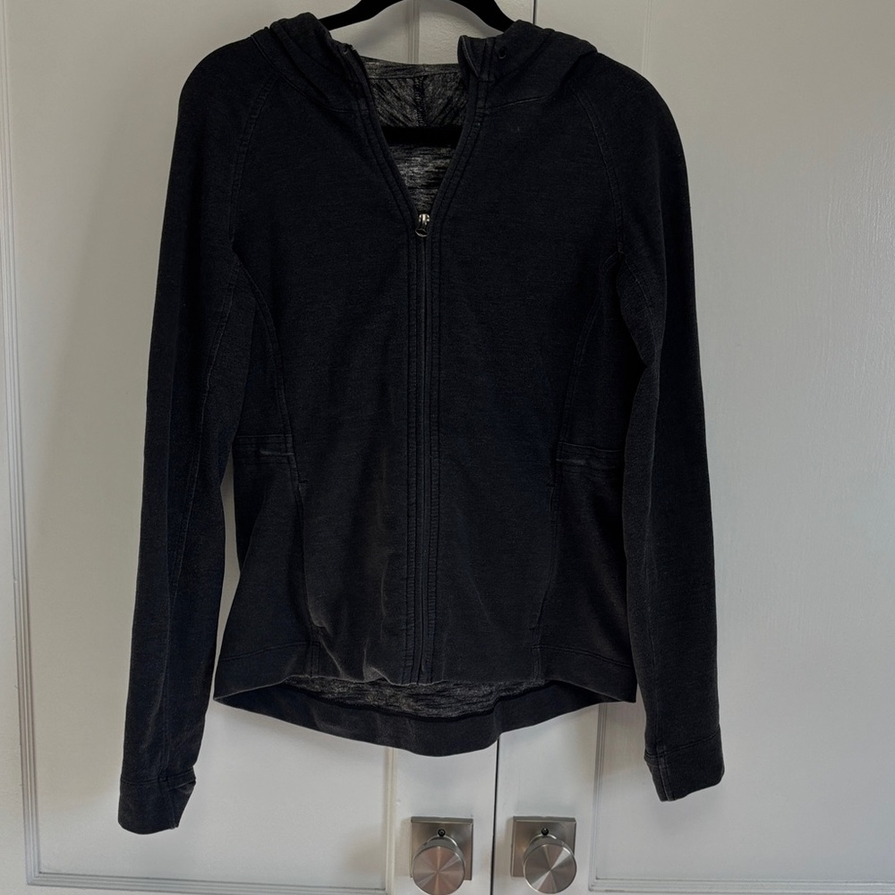 Lululemon Dark Gray Cinch Waist Zip Up Hooded Sweatshirt 8
